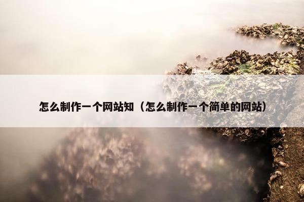 怎么制作一个网站知（怎么制作一个简单的网站）