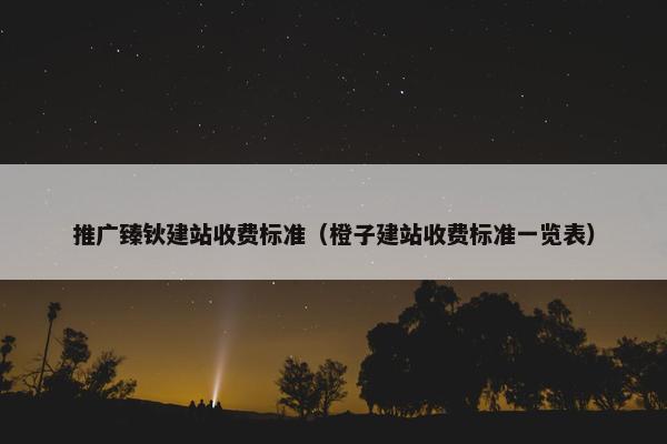 推广臻钬建站收费标准（橙子建站收费标准一览表）