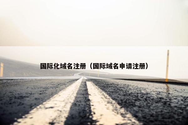 国际化域名注册（国际域名申请注册）