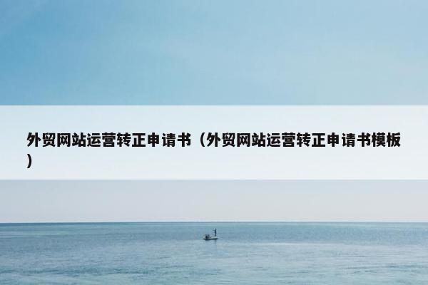 外贸网站运营转正申请书（外贸网站运营转正申请书模板）