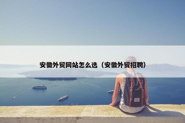 安徽外贸网站怎么选（安徽外贸招聘）