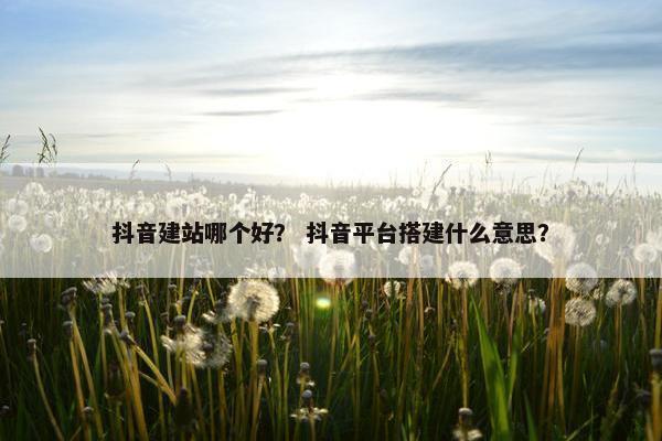 抖音建站哪个好？ 抖音平台搭建什么意思？